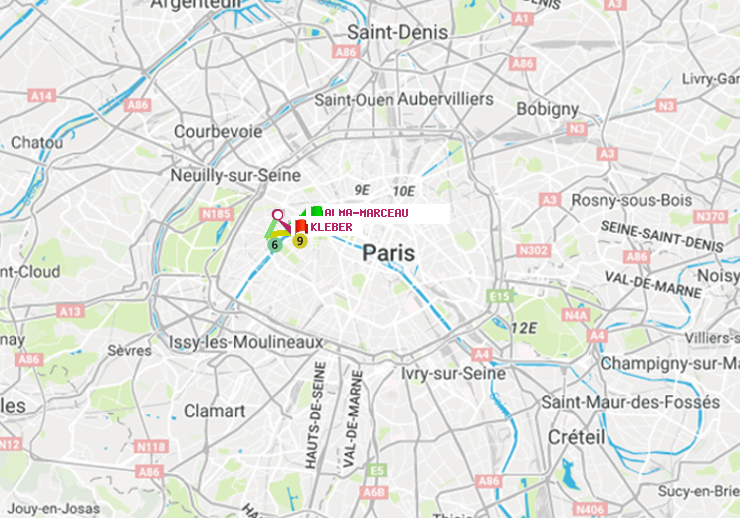 plan itinéraire ratp de Alma-Marceau à Kléber