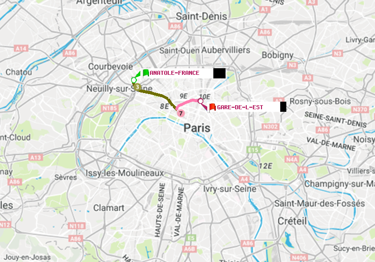 plan itinéraire ratp de Anatole-France à Gare de l