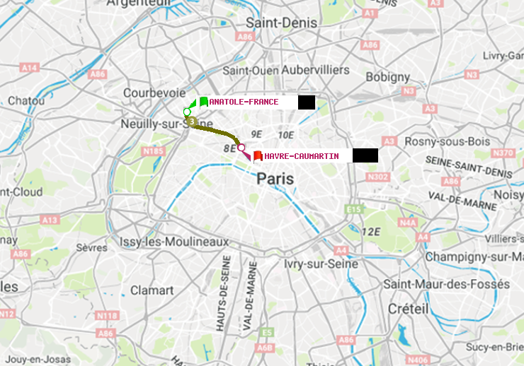 plan itinéraire ratp de Anatole-France à Havre-Caumartin