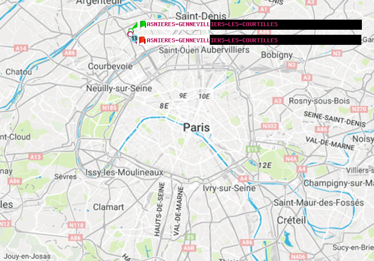 plan itinéraire ratp de Asnieres-Gennevilliers Les Courtilles à Asnieres-Gennevilliers Les Courtilles