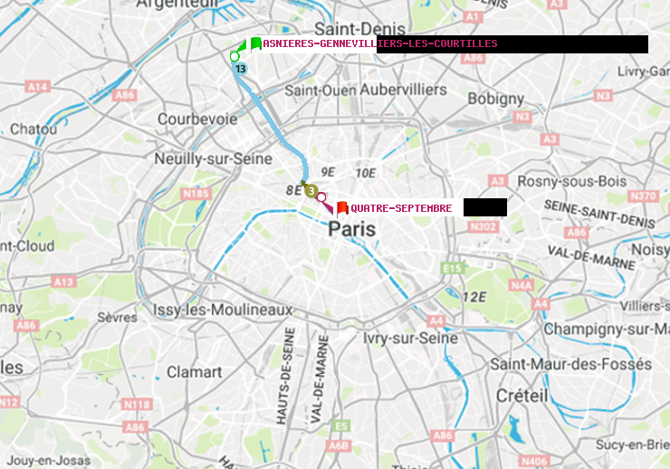 plan itinéraire ratp de Asnieres-Gennevilliers Les Courtilles à Quatre Septembre