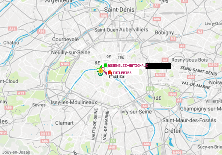 plan itinéraire ratp de Assemblée Nationale à Tuileries