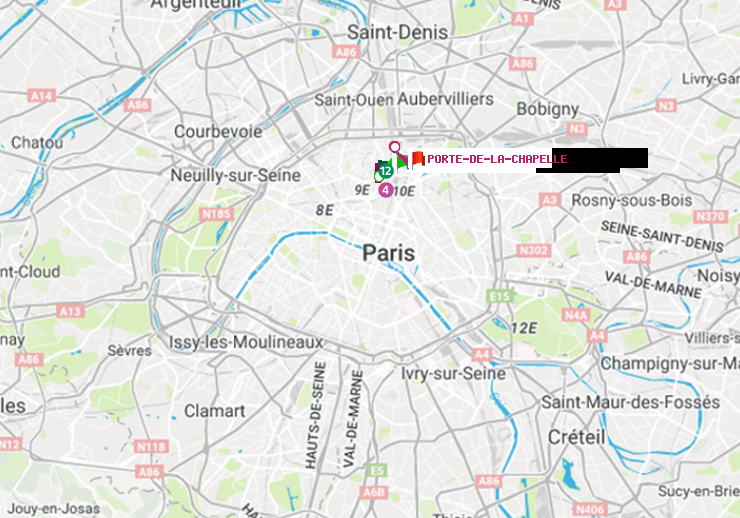 plan itinéraire ratp de Barbès-Rochechouart à Porte de la Chapelle