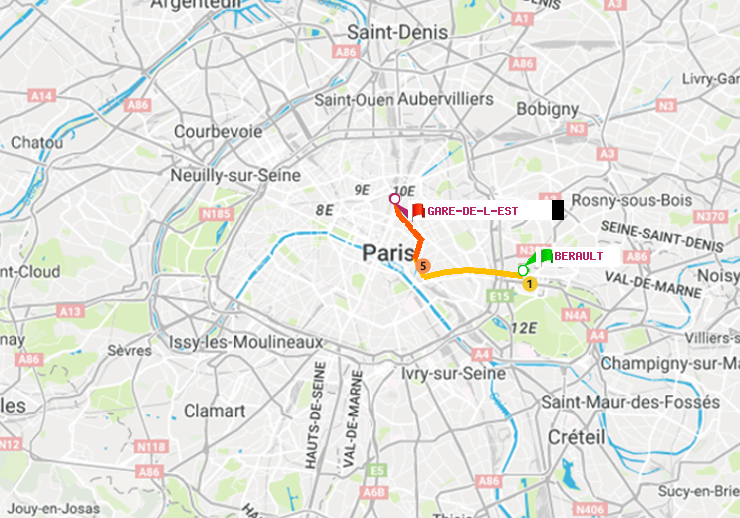 plan itinéraire ratp de Bérault à Gare de l