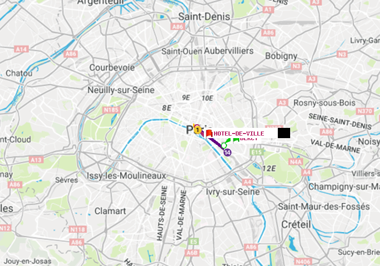 plan itinéraire ratp de Bercy à Hôtel de Ville