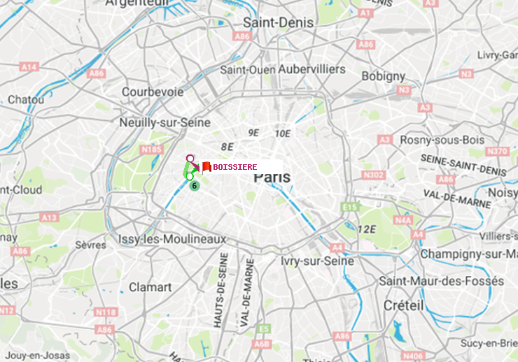 plan itinéraire ratp de Bir-Hakeim (Grenelle) à Boissière