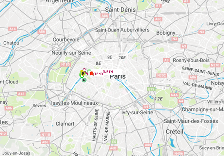 plan itinéraire ratp de Bir-Hakeim (Grenelle) à Iéna