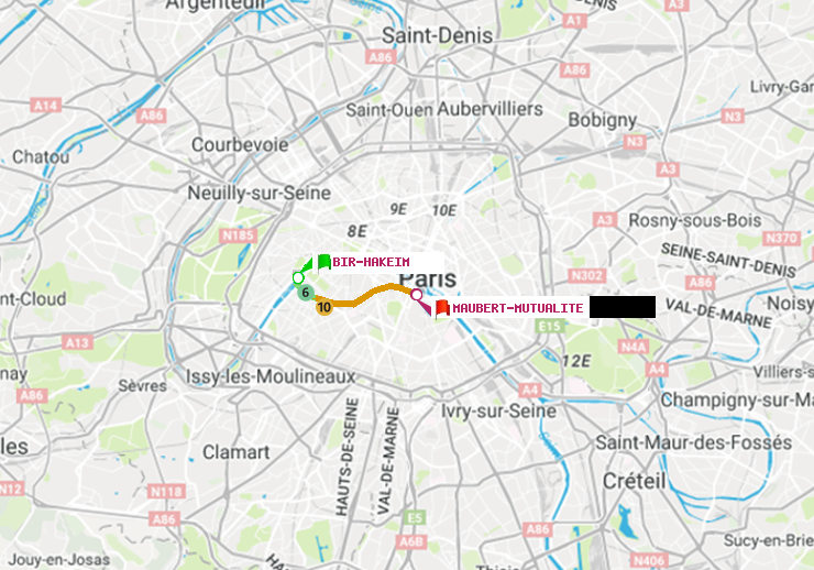 plan itinéraire ratp de Bir-Hakeim (Grenelle) à Maubert-Mutualité