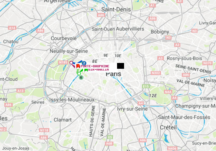 plan itinéraire ratp de Bir-Hakeim (Grenelle) à Porte Dauphine (Maréchal de Lattre de Tassigny)