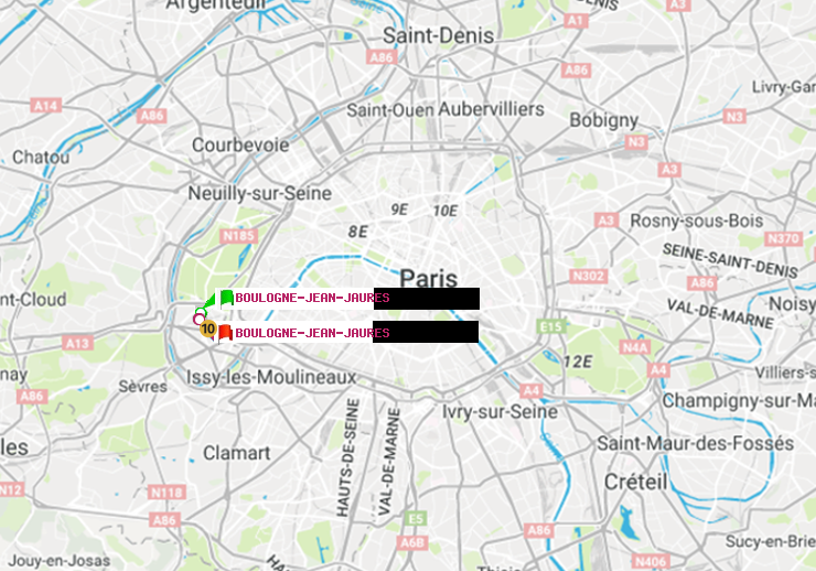 plan itinéraire ratp de Boulogne-Jean-Jaurès à Boulogne-Jean-Jaurès