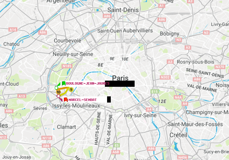 plan itinéraire ratp de Boulogne-Jean-Jaurès à Marcel Sembat