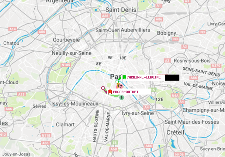 plan itinéraire ratp de Cardinal-Lemoine à Edgar-Quinet