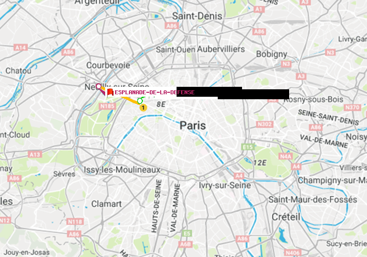 plan itinéraire ratp de Charles de Gaulle-Etoile à Esplanade de la Défense
