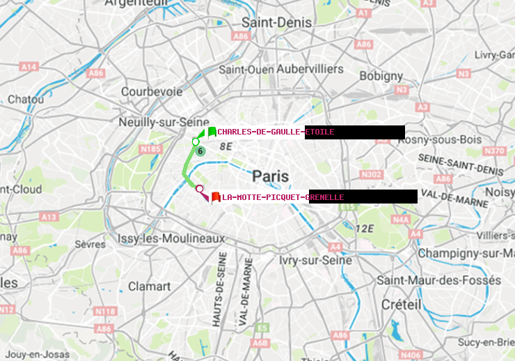 plan itinéraire ratp de Charles de Gaulle-Etoile à La Motte-Picquet-Grenelle
