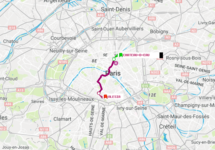 plan itinéraire ratp de Château d