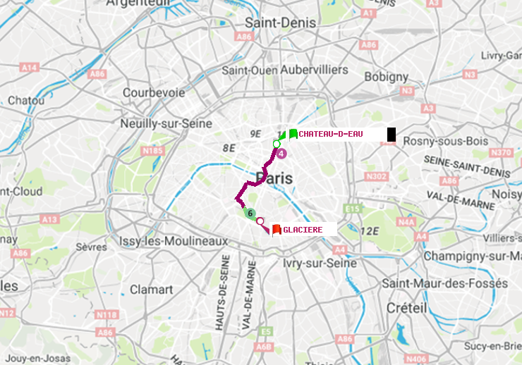 plan itinéraire ratp de Château d