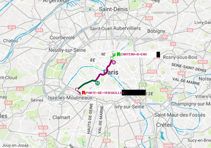 plan itinéraire ratp de Château d