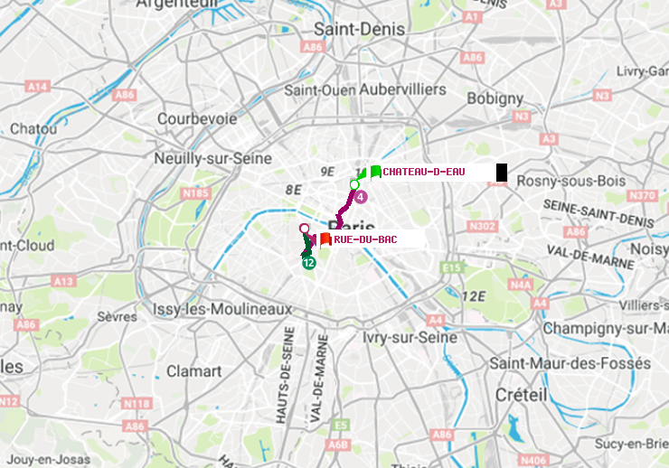 plan itinéraire ratp de Château d