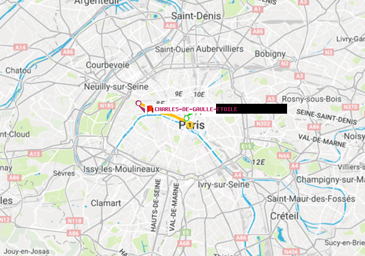 plan itinéraire ratp de Châtelet à Charles de Gaulle-Etoile