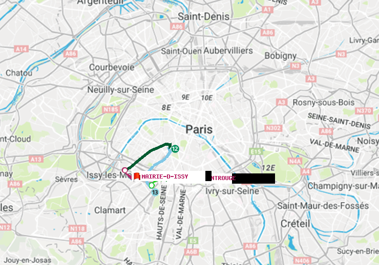 plan itinéraire ratp de Châtillon Montrouge à Mairie d
