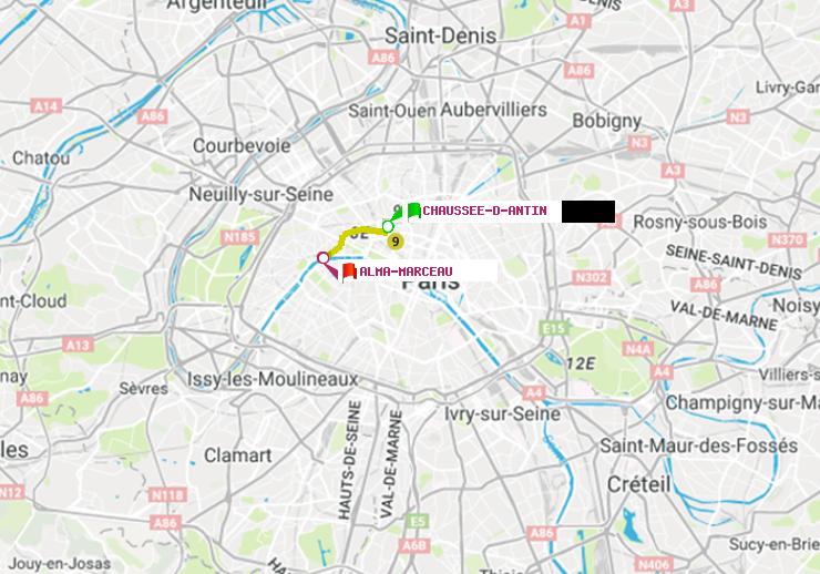plan itinéraire ratp de Chaussée d