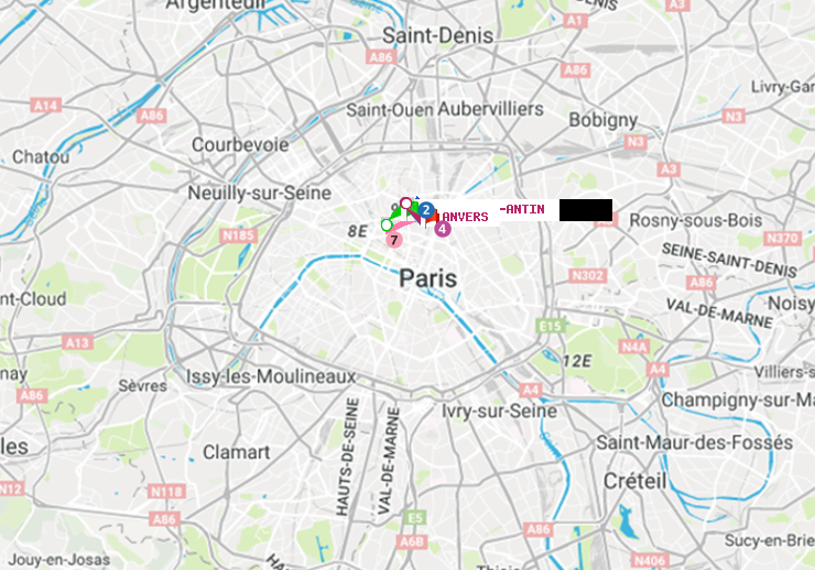 plan itinéraire ratp de Chaussée d