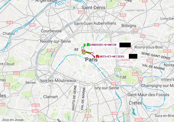 plan itinéraire ratp de Chaussée d