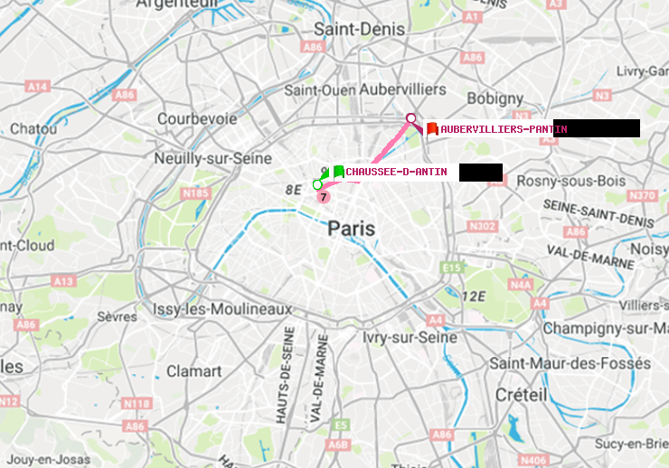 plan itinéraire ratp de Chaussée d