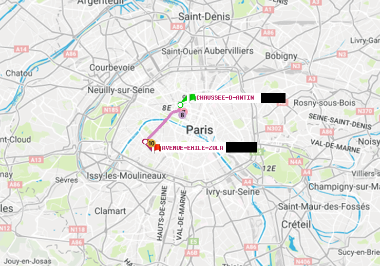 plan itinéraire ratp de Chaussée d