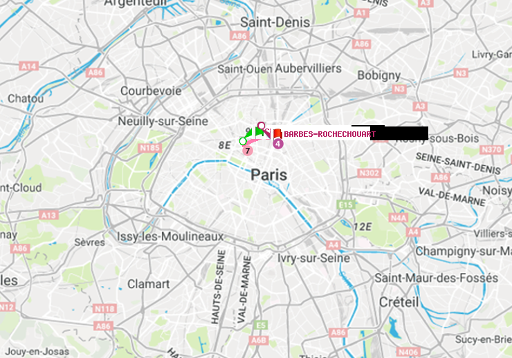 plan itinéraire ratp de Chaussée d