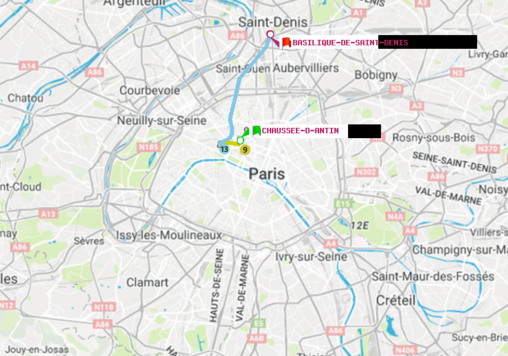 plan itinéraire ratp de Chaussée d