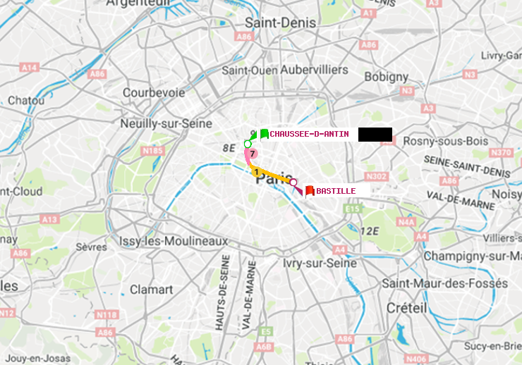plan itinéraire ratp de Chaussée d