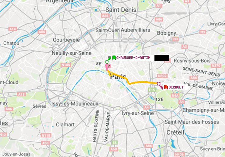 plan itinéraire ratp de Chaussée d