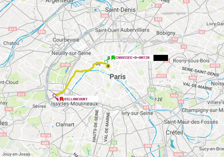 plan itinéraire ratp de Chaussée d