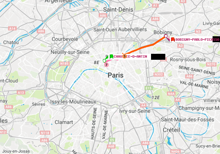 plan itinéraire ratp de Chaussée d