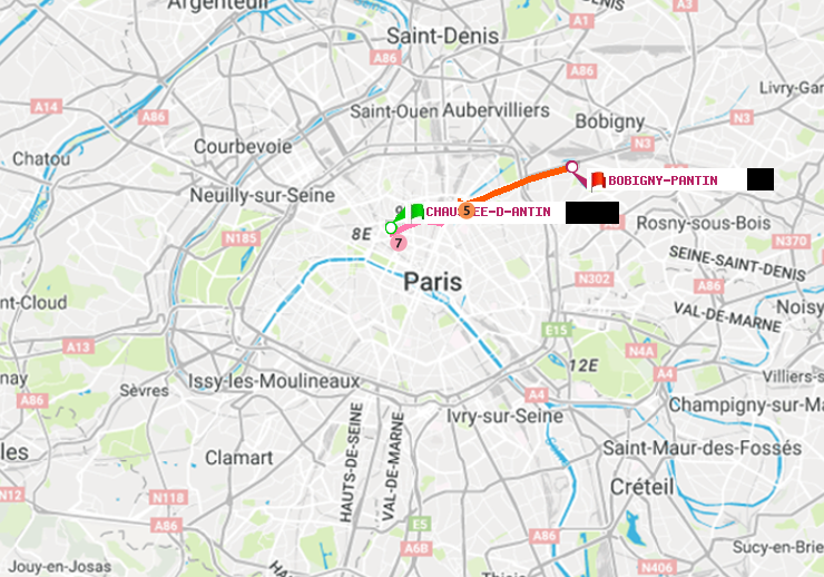 plan itinéraire ratp de Chaussée d