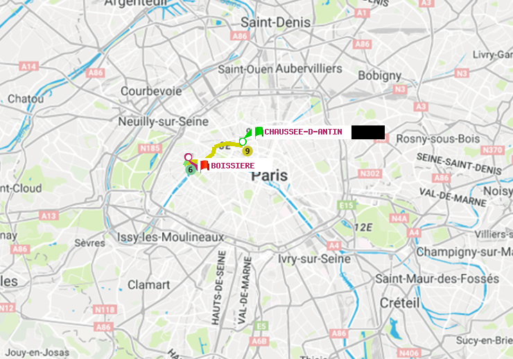 plan itinéraire ratp de Chaussée d