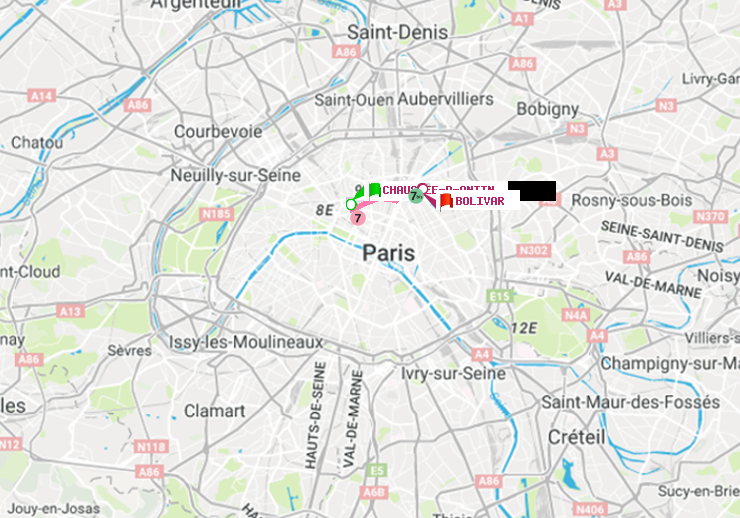 plan itinéraire ratp de Chaussée d