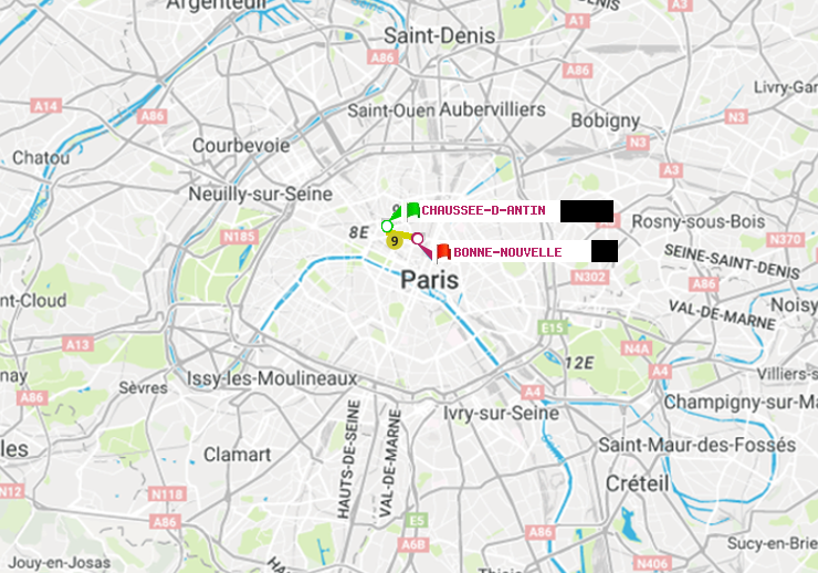plan itinéraire ratp de Chaussée d