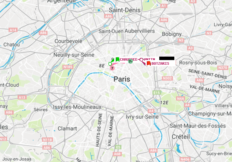 plan itinéraire ratp de Chaussée d