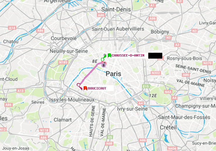 plan itinéraire ratp de Chaussée d