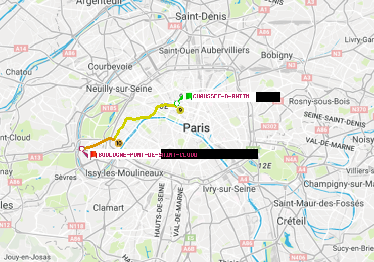 plan itinéraire ratp de Chaussée d
