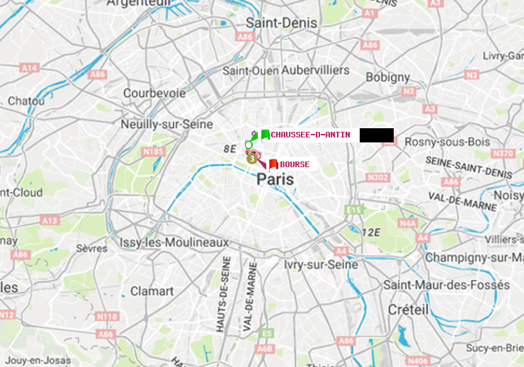 plan itinéraire ratp de Chaussée d