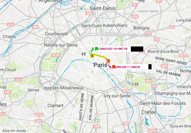 plan itinéraire ratp de Chaussée d