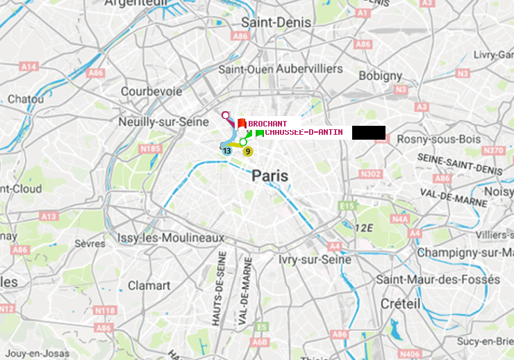 plan itinéraire ratp de Chaussée d