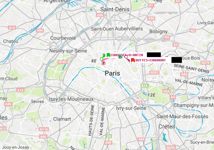 plan itinéraire ratp de Chaussée d
