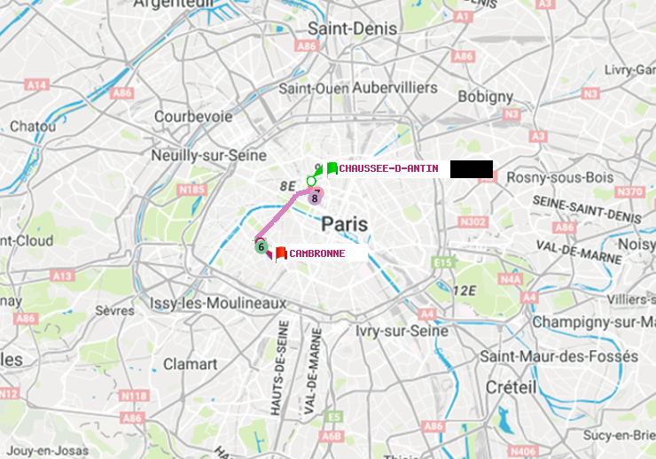 plan itinéraire ratp de Chaussée d