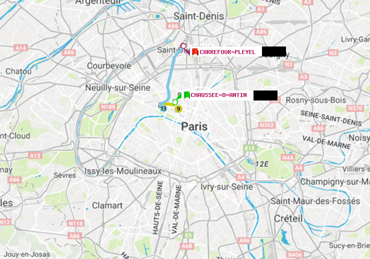 plan itinéraire ratp de Chaussée d