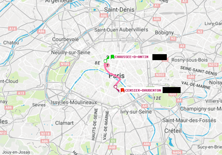plan itinéraire ratp de Chaussée d