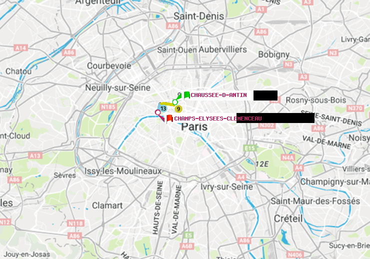 plan itinéraire ratp de Chaussée d